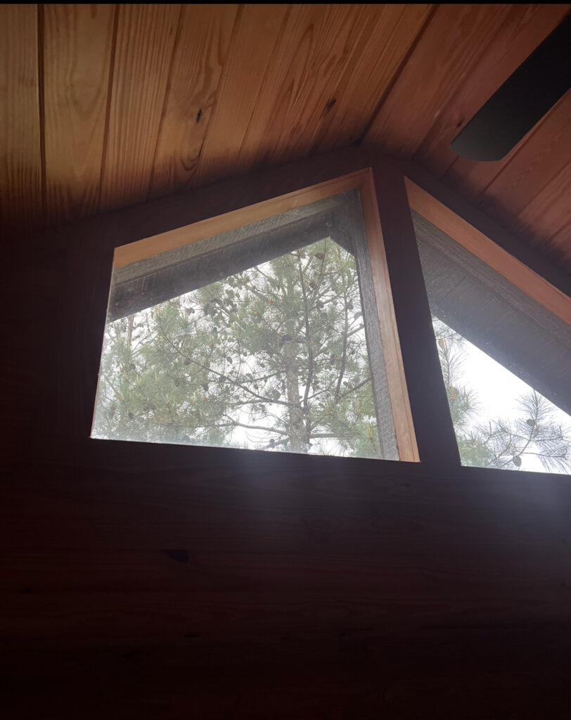 cabin window at Yogi Bear's Jellystone Campground Asheboro